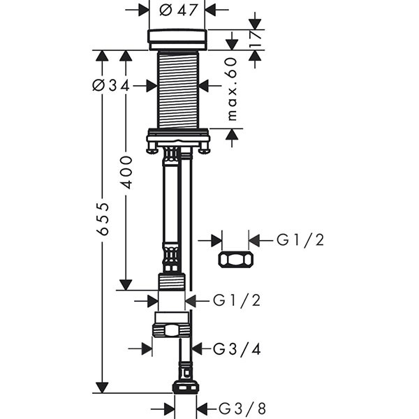 Hansgrohe Geräteabsperrventil F21 mattschwarz 