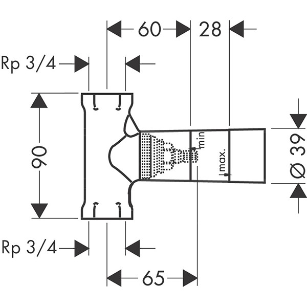 Hansgrohe Grundkörper Absperrventil Axor DN20