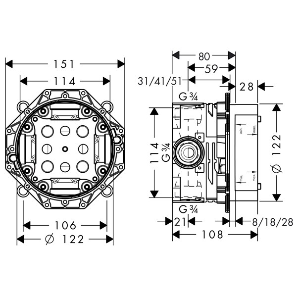 HG Grundkörper iBox universal Axor  