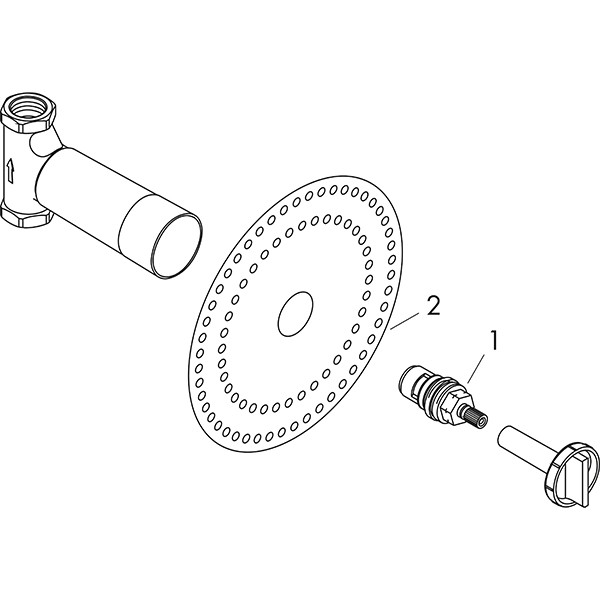 Hansgrohe Grundkörper Unterputz-Ventil Axor Spindel DN15
