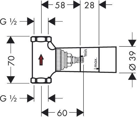 Hansgrohe Grundkörper Unterputz-Ventil Axor Spindel DN15