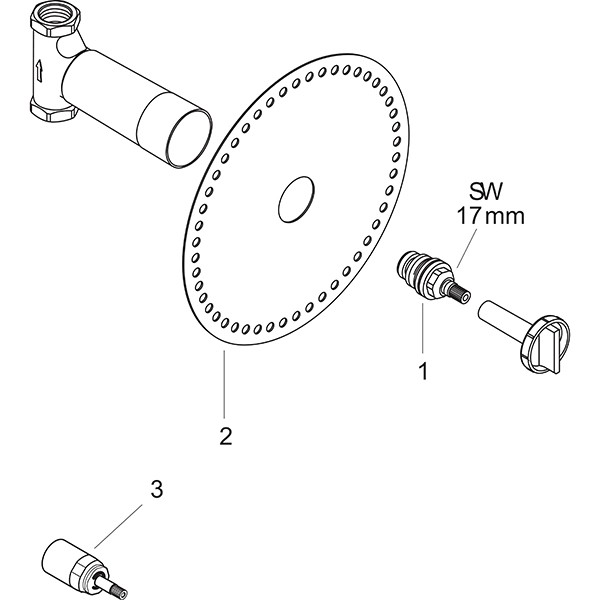 Hansgrohe Grundkörper Unterputz-Ventil Spindel DN15