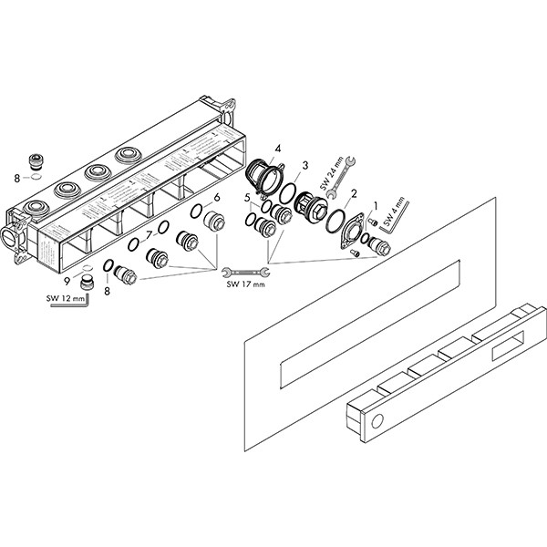 Hansgrohe Grundset Axor Thermostatmodul Select 2 Verbraucher
