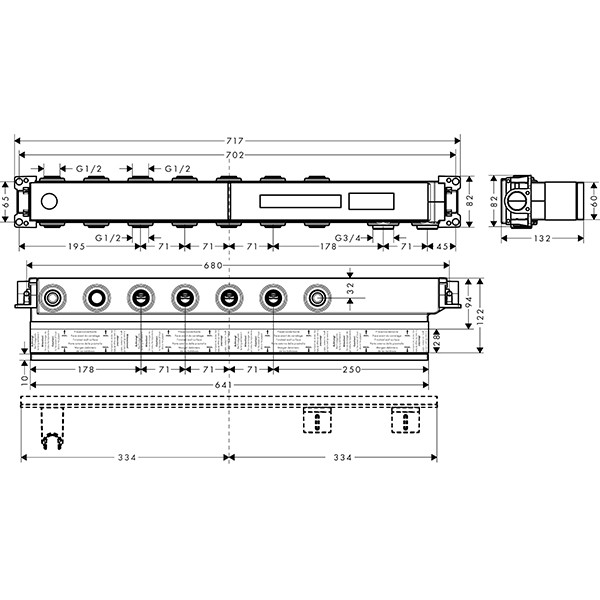 Hansgrohe Grundset Axor Thermostatmodul Select 5 Verbraucher