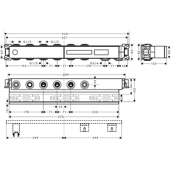 Hansgrohe Grundset Select 4 Verbraucher 