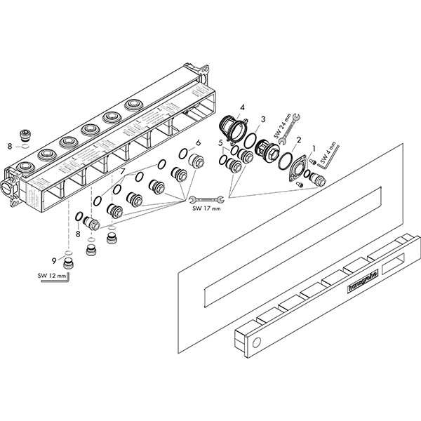 Hansgrohe Grundset Select 4 Verbraucher 