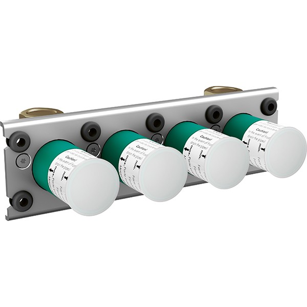Hansgrohe Grundset Thermostat Aufputz/Unterputz Universal Axor 3 Verbraucher chrom