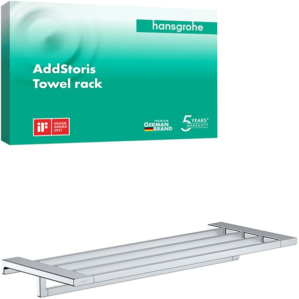 Hansgrohe Handtuchablage mit Handtuchhalter AddStoris chrom