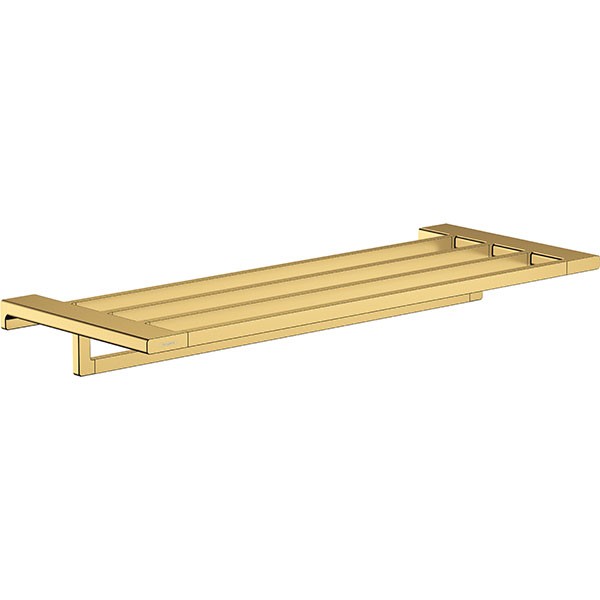 Hansgrohe Handtuchablage mit Handtuchhalter AddStoris polished gold
