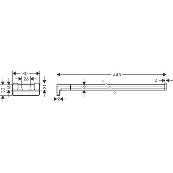 Hansgrohe Handtuchhalter AddStoris zweiarmig mattweiss