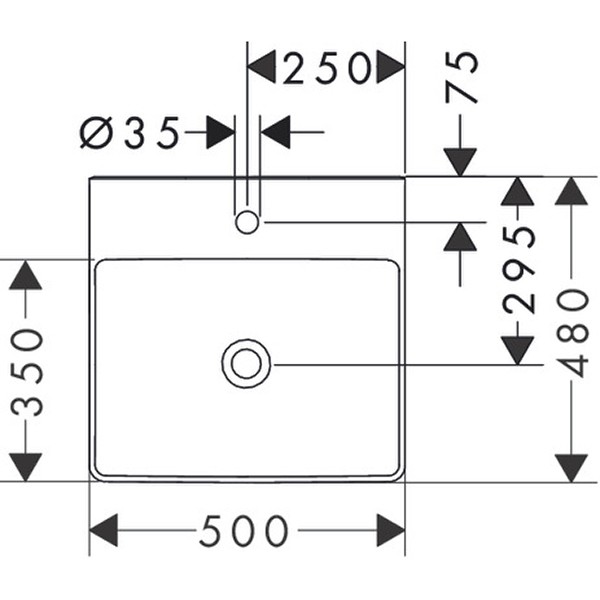 Hansgrohe Handwaschbecken Xelu Q 500x480 mm  mit Hahnloch ohne Überlauf weiß