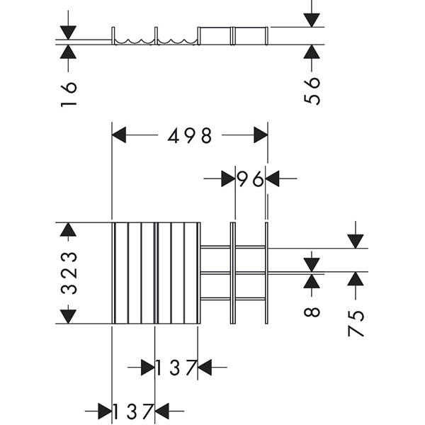 Hansgrohe IntraStoris Schubkasteninneneinteilung Set 320 Waschtischunterschrank 1180/475 und 1180/550 Nussbaum Dunkel