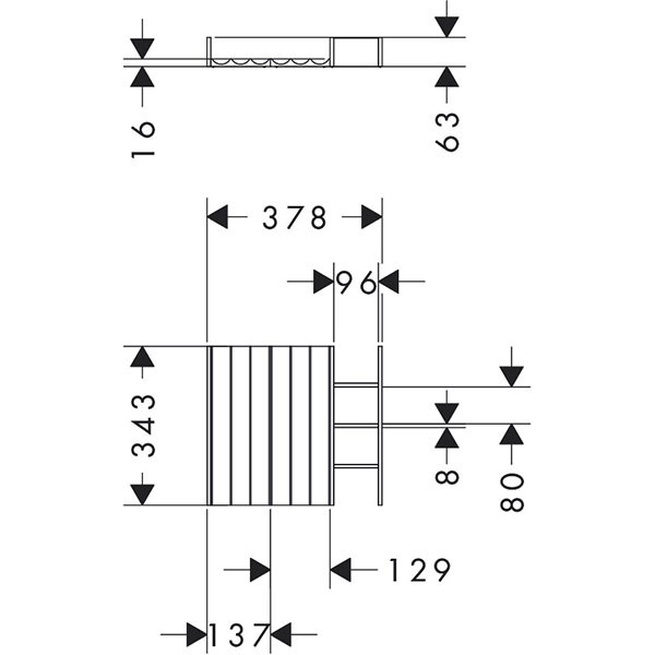 Hansgrohe IntraStoris Schubkasteninneneinteilung Set 340 Waschtischunterschrank 780/475, 780/550 und 1560/540 Eiche Natur
