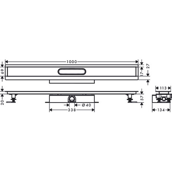 Hansgrohe Komplettset uBox universal für flache Installat.1000mm für DR FS