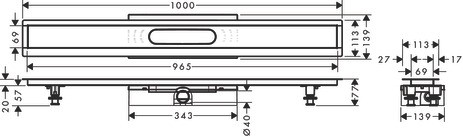 Hansgrohe Komplettset uBox universal für flache Installat.1000mm für DR FS