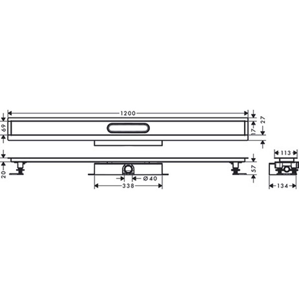 Hansgrohe Komplettset uBox universal für flache Installat.1200mm für DR FS