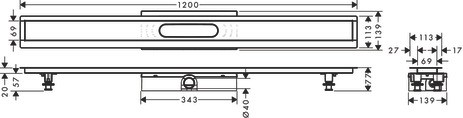 Hansgrohe Komplettset uBox universal für flache Installat.1200mm für DR FS