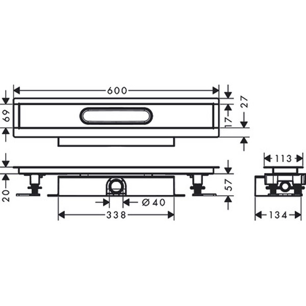 Hansgrohe Komplettset uBox universal für flache Installat.600mm für DR FS