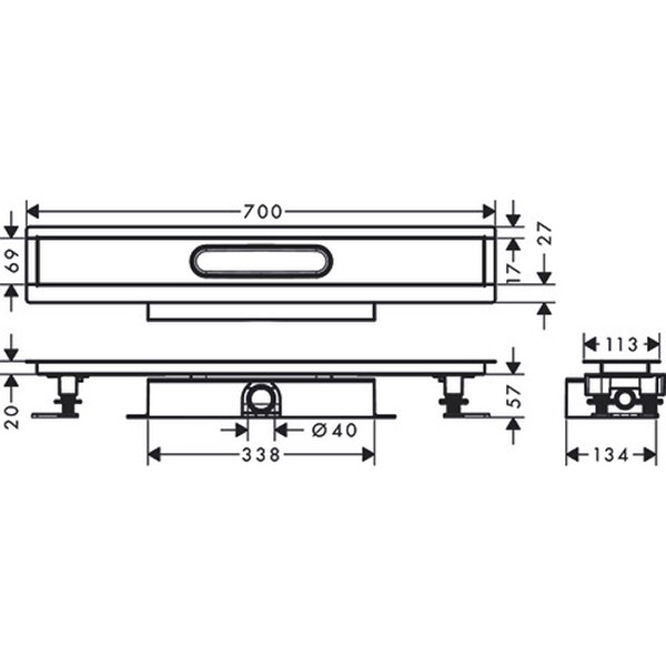 Hansgrohe Komplettset uBox universal für flache Installat.700mm für DR FS