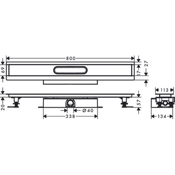 Hansgrohe Komplettset uBox universal für flache Installat.800mm für DR FS