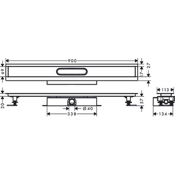 Hansgrohe Komplettset uBox universal für flache Installat.900mm für DR FS