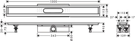 Hansgrohe Komplettset uBox universal für Standardinstall.1000mm für DR FS