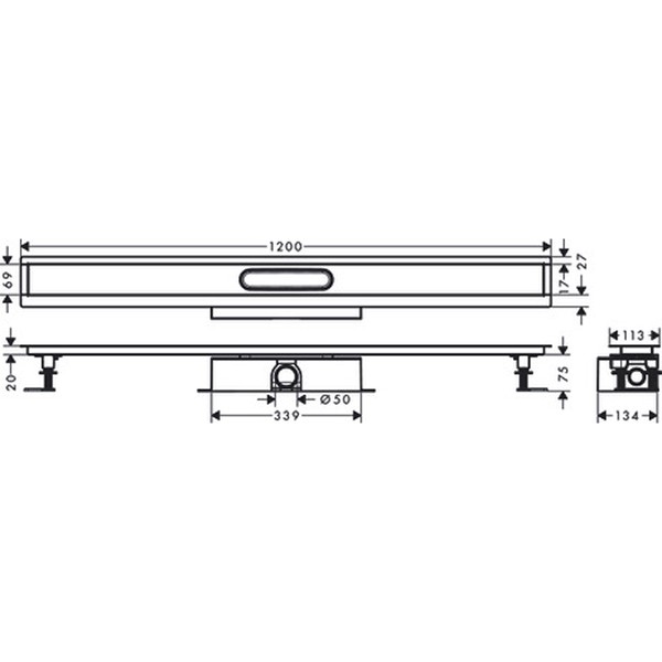 Hansgrohe Komplettset uBox universal für Standardinstall.1200mm für DR FS
