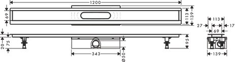 Hansgrohe Komplettset uBox universal für Standardinstall.1200mm für DR FS