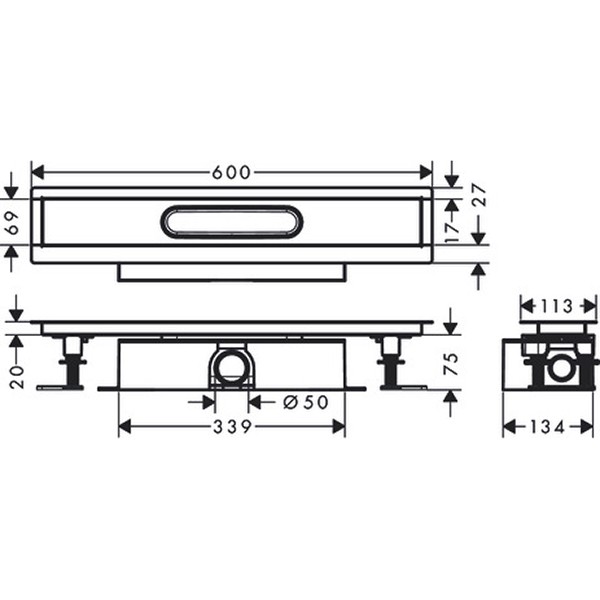 Hansgrohe Komplettset uBox universal für Standardinstall.600mm für DR FS