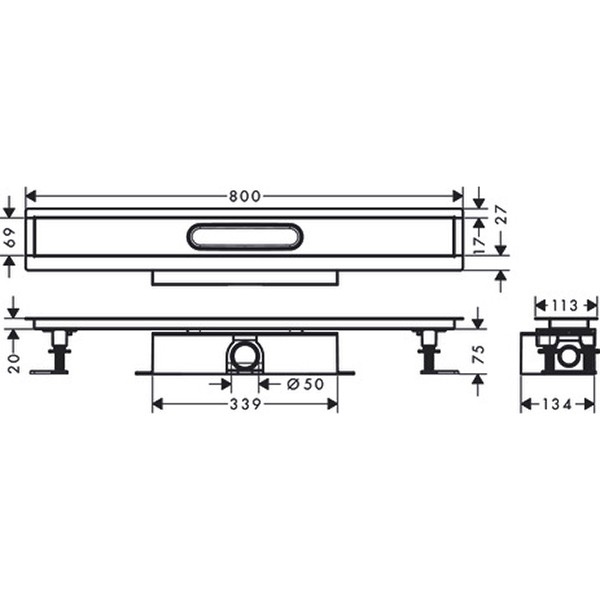 Hansgrohe Komplettset uBox universal für Standardinstall.800mm für DR FS
