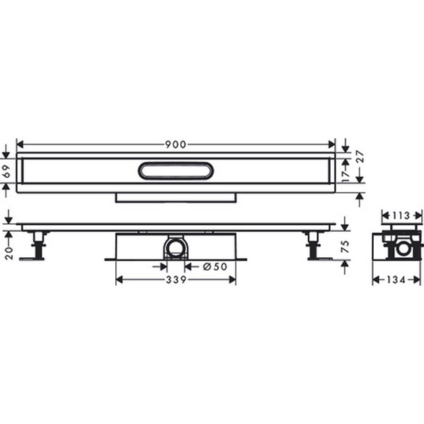 Hansgrohe Komplettset uBox universal für Standardinstall.900mm für DR FS