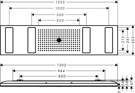 Hansgrohe Kopfbrause 1200 4jet Axor ShowerHeaven chrom ohne Licht
