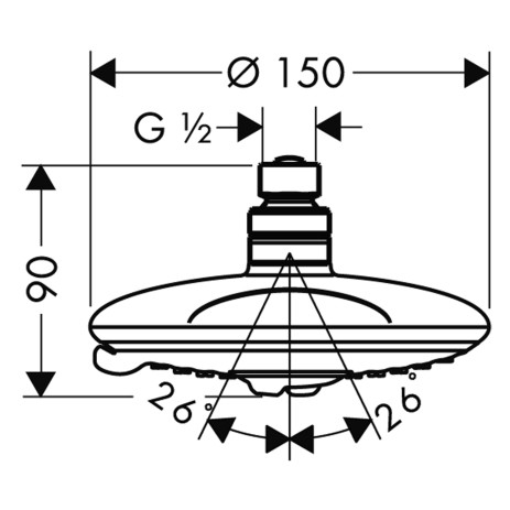 Hansgrohe Kopfbrause 150 Raindance für Deckenmontage chrom