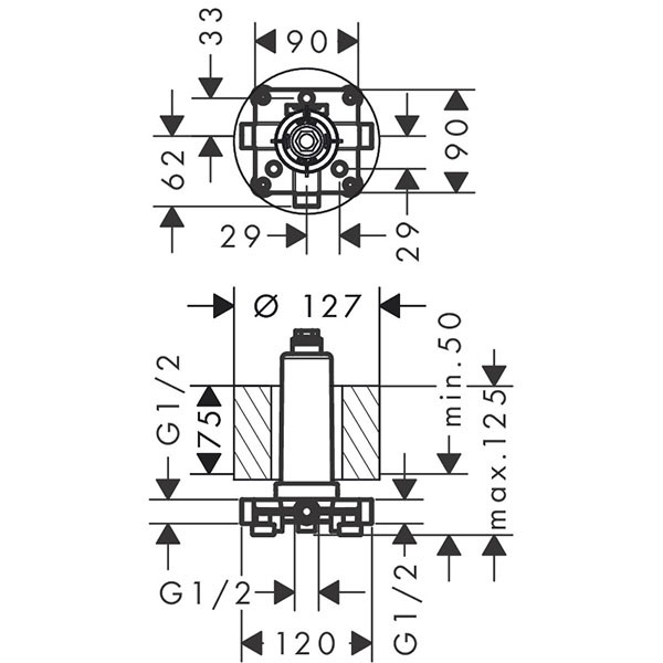 Hansgrohe Kopfbrause 460 Grundset Axor  
