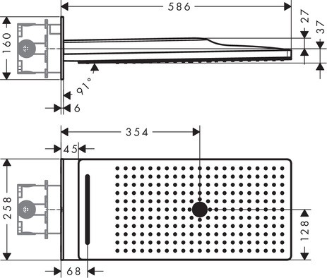 Hansgrohe Kopfbrause 580 3jet Axor chrom Wandmontage