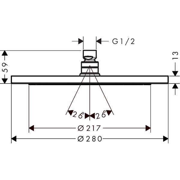 Hansgrohe Kopfbrause Croma 280 mattweiss 