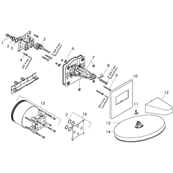 Hansgrohe Kopfbrause Pulsify 260 2jetmit Wandanschluss mattweiss