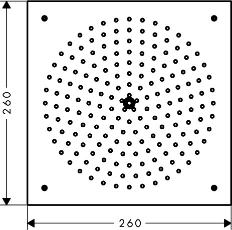 Hansgrohe Kopfbrause Raindance 260 EcoSmart Air 1jet Unterputz chrom