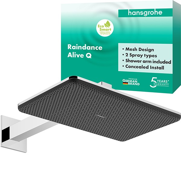 Hansgrohe Kopfbrause Raindance Alive Q  210/340 2jet EcoSmart m.Brausearm chrom