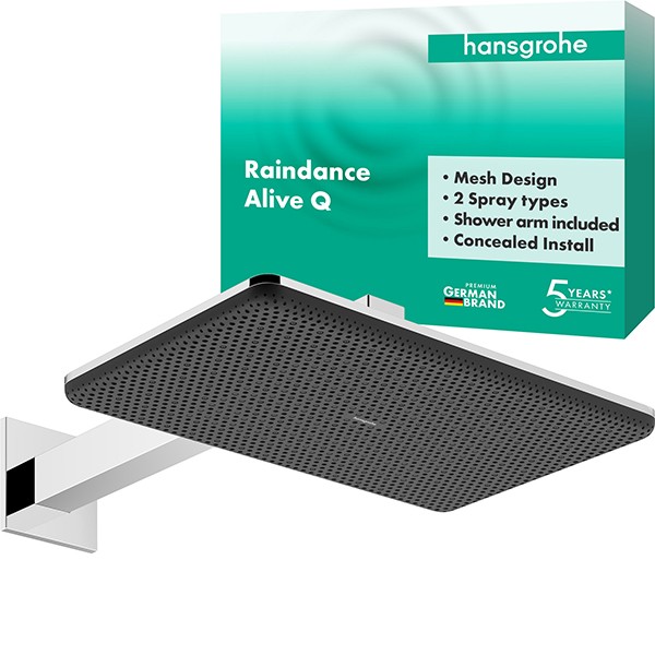 Hansgrohe Kopfbrause Raindance Alive Q  210/340 2jet mit Brausearm chrom