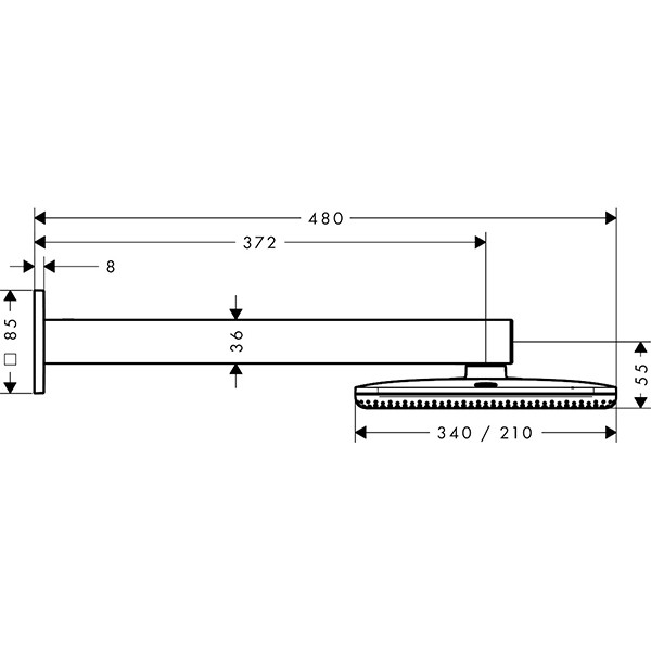Hansgrohe Kopfbrause Raindance Alive Q  210/340 2jet mit Brausearm MW