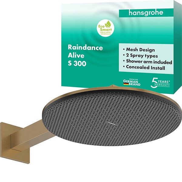 Hansgrohe Kopfbrause Raindance Alive S  300 2jet EcoSmart mit Brausearm BBR