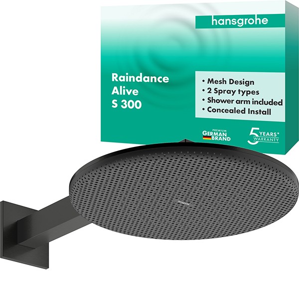 Hansgrohe Kopfbrause Raindance Alive S  300 2jet mit Brausearm BBC