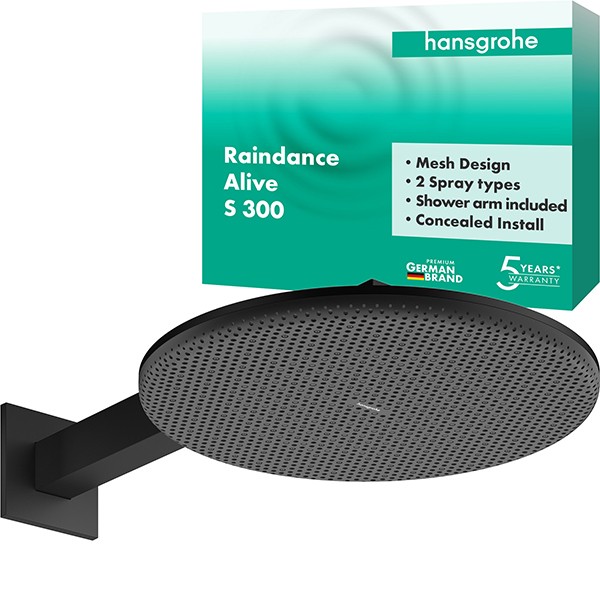 Hansgrohe Kopfbrause Raindance Alive S  300 2jet mit Brausearm MSW