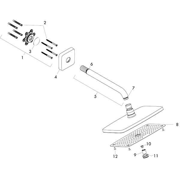 Hansgrohe Kopfbrause Raindance E 240 Air 1jet mit Brausearm 230mm EcoSmart chrom