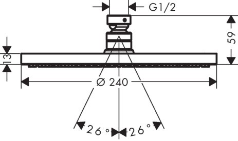 Hansgrohe Kopfbrause Raindance S 240 1jet PowderRain chrom