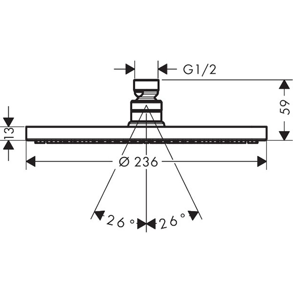 Hansgrohe Kopfbrause Raindance S 240 1jet PowderRain chrom