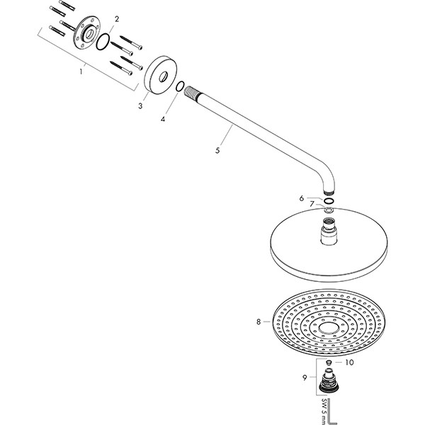 Hansgrohe Kopfbrause Raindance Select S 240 2jet 240mm Brausearm 390mm weiss/chrom