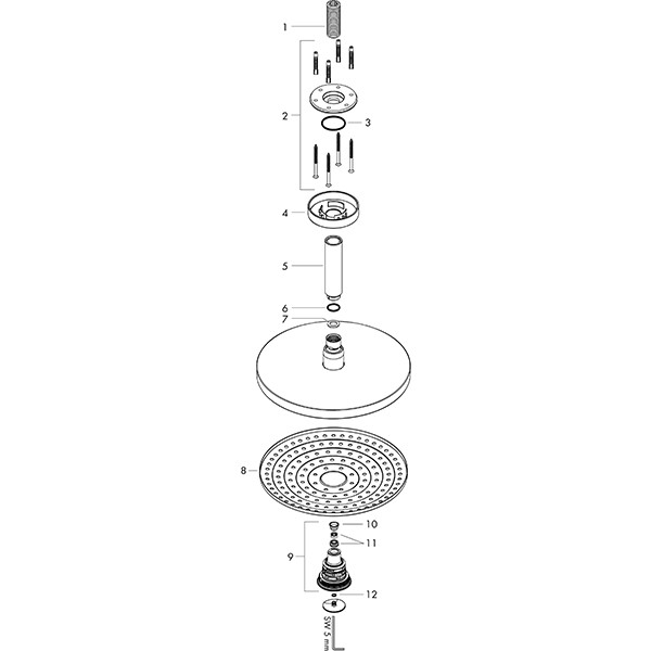 Hansgrohe Kopfbrause Raindance Select S 240 2jet EcoSmart 240mm Deckenmontage chrom