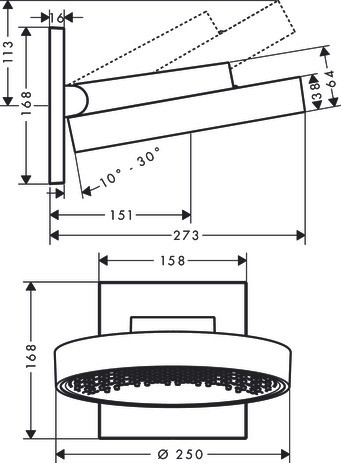 Hansgrohe Kopfbrause Rainfinity 250 1jet EcoSmart 9 l/min Wandmontage mattweiss